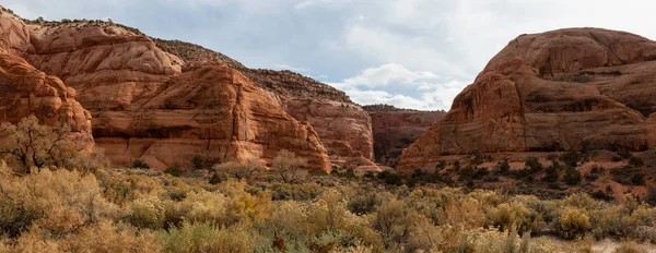 Panoramic Landscape View Canyon Desert Vibrant Day Locaten Sal Utah — Stock Photo, Image