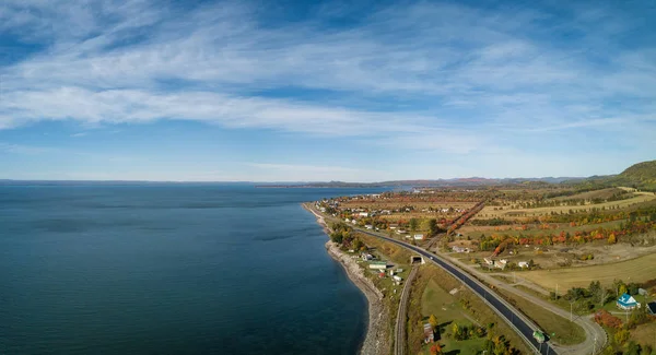 Panorama Flygfoto Över Atlanten Kusten Solig Morgon Tas Nära Carleton — Stockfoto