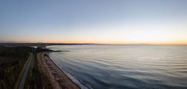Панорамный Вид Прекрасный Песчаный Пляж Побережье Атлантического Океана Время Яркого — стоковое фото