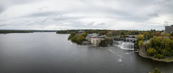 Vista Panorâmica Aérea Uma Bela Cachoeira Stanley Park Tomada Ottawa — Fotografia de Stock