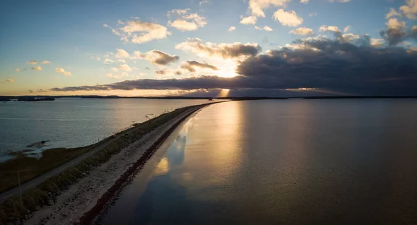 Vue Panoramique Aérienne Une Belle Plage Sur Océan Atlantique Pendant — Photo