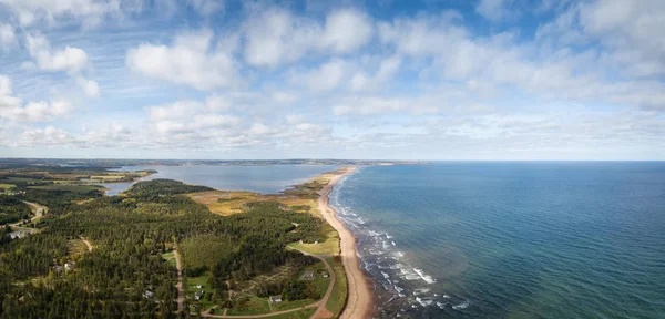 Vista Panoramica Aerea Una Bellissima Spiaggia Sabbiosa Sull Oceano Atlantico — Foto Stock