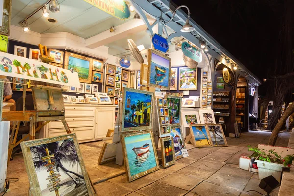 Key West Floryda Stany Zjednoczone Ameryki Sztuki Sprzedawane Ulicy Centrum — Zdjęcie stockowe