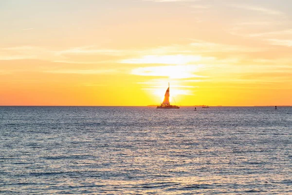 Wunderschöner Goldener Sonnenuntergang Vom Mallory Square Key West Florida Keys — Stockfoto