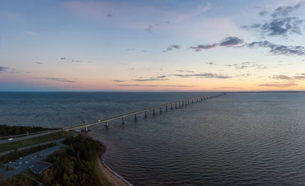 Veduta Aerea Panoramica Del Ponte Della Confederazione Verso Isola Del — Foto Stock