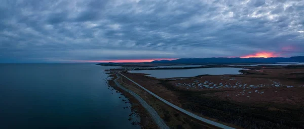 Pemandangan Panorama Udara Dari Sebuah Jalan Indah Dekat Atlantic Ocean — Stok Foto