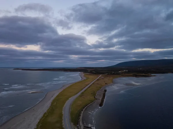 Veduta Aerea Una Spiaggia Sulla Costa Atlantica Durante Una Drammatica — Foto Stock