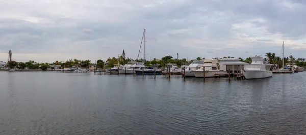 Key West Florida United States November 2018 Houseboats Boats Marina — стоковое фото