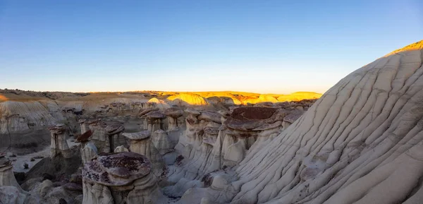 Widok Panoramiczny Pejzaż Unikalna Formacja Skalna Pustyni New Mexico Stany — Zdjęcie stockowe