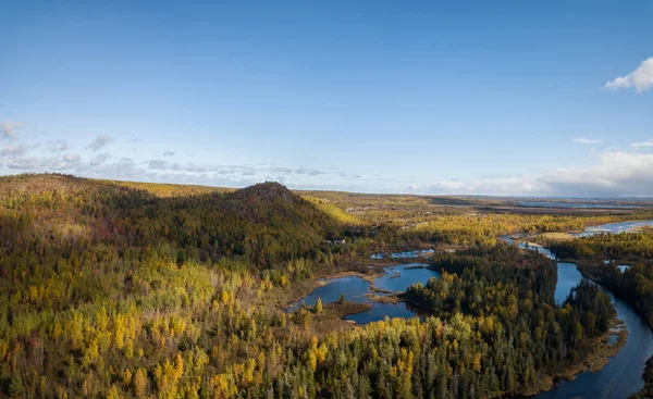 Aerial Panoramic View Beautiful Canadian Landscape Sunny Day Autumn Taken — ストック写真