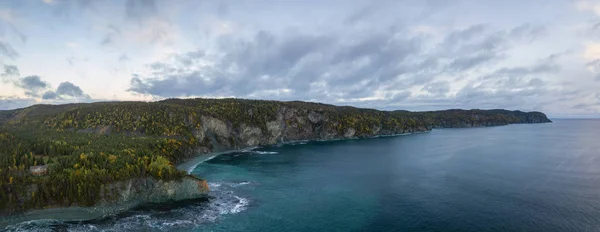 Вид Океан Панорамним Видом Канадський Ландшафт Узбережжя Атлантичного Океану Під — стокове фото