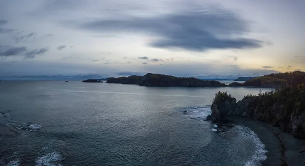 Panorama Udara Pemandangan Kanada Oleh Atlantic Ocean Coast Saat Mentari — Stok Foto