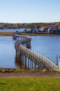 Bouctouche, New Brunswick, Kanada - 5 Ekim 2018: Pays de la Sagouine güneşli bir gün boyunca.