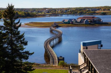 Bouctouche, New Brunswick, Kanada - 5 Ekim 2018: Pays de la Sagouine güneşli bir gün boyunca.