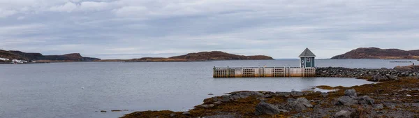 Visa Atlanten Kusten Molnig Kväll Tagit Liten Stad Quirpon Newfoundland — Stockfoto