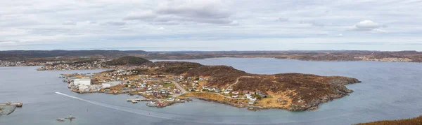 Panorama Flygfoto Över Stad Den Klippiga Kusten Atlanten Molnig Morgon — Stockfoto