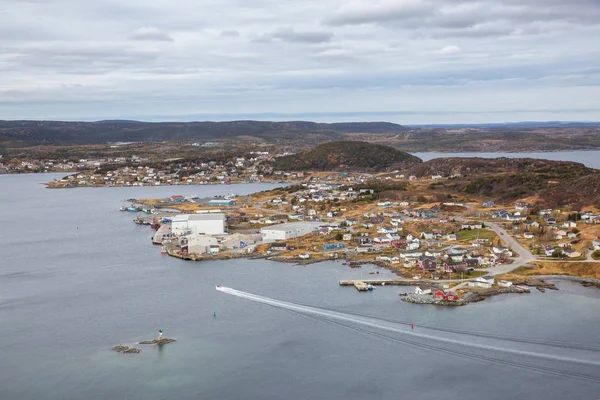 Flygfoto Över Stad Den Klippiga Kusten Atlanten Molnig Morgon Tagit — Stockfoto