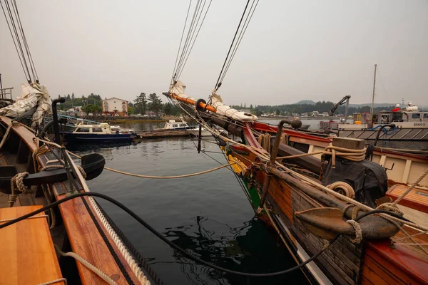 Port Hardy Vancouver Island Canadá Agosto 2018 Veleiro Madeira Estacionado — Fotografia de Stock