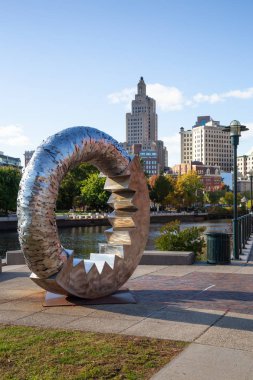 Canlı bir güneşli gün boyunca güzel bir modern şehir şehir doğal görünümünü Providence, Rhode Island, Amerika Birleşik Devletleri - 25 Ekim 2018:.