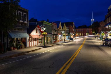 Camden, Maine, Amerika Birleşik Devletleri - 23 Ekim 2018: gece görünümü East Coast Kuzey Amerika üzerinde bir küçük turistik şehir.