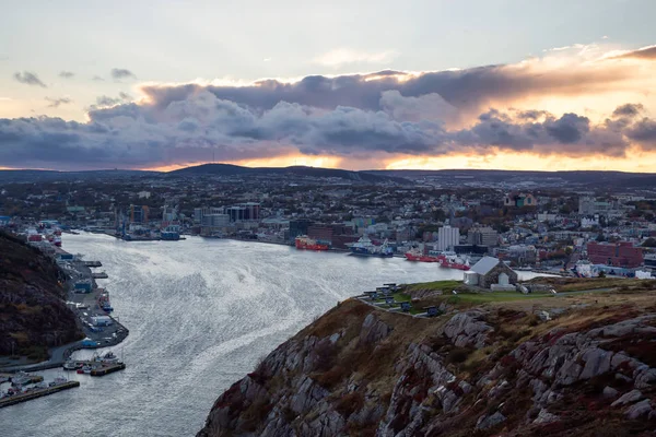 John Newfoundland Kanada 2018 Október Naplemente Kilátás Tetején Signal Hill — Stock Fotó