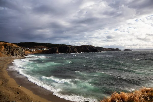 Vista Del Paisaje Marino Océano Furioso Costa Atlántica Durante Día — Foto de Stock