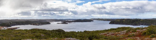 Panoramic View Canadian Landscape Atlantic Ocean Coast Cloudy Morning Taken — Stock Photo, Image