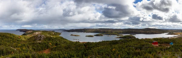 Panoramablick Auf Eine Kanadische Landschaft Der Atlantikküste Einem Bewölkten Morgen — Stockfoto