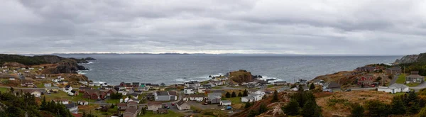 Vista Panorámica Una Pequeña Ciudad Costa Del Océano Atlántico Durante —  Fotos de Stock