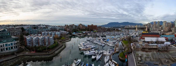 Downtown Vancouver British Columbia Canada December 2018 Luchtfoto False Creek — Stockfoto