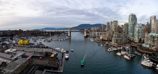 Downtown Vancouver Britská Kolumbie Kanada Prosince 2018 Letecký Pohled False — Stock fotografie