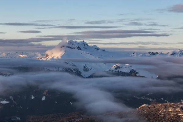 Aerial View Beautiful Canadian Landscape Winter Sunset Taken North Vancouver — Stock Photo, Image