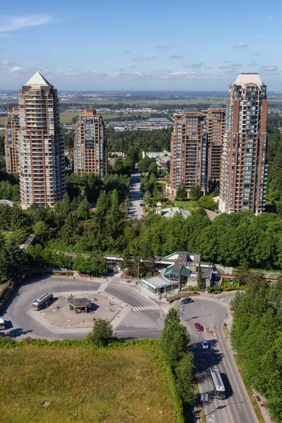 Burnaby Větší Vancouver Kanada Července 2018 Letecký Pohled Skytrain Stanice — Stock fotografie