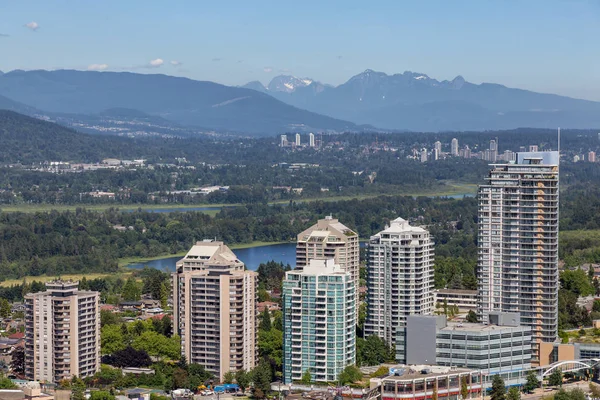 Burnaby Vancouver Canada Juli 2018 Luftaufnahme Einer Modernen Stadt Einem — Stockfoto