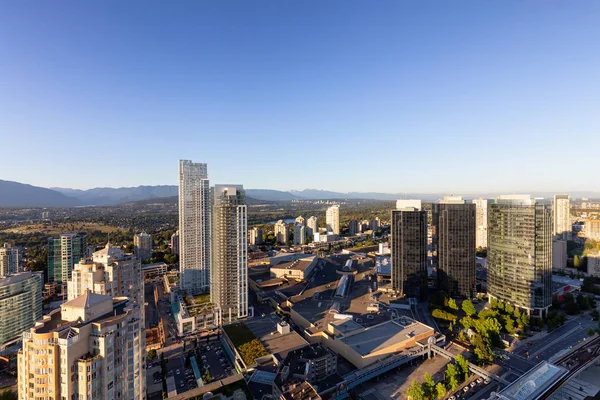 Burnaby Vancouver Kanada 2018 Július Légi Felvétel Egy Modern Város — Stock Fotó