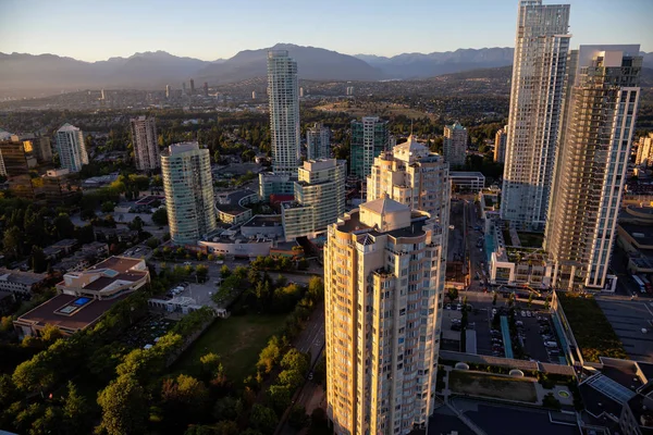 Burnaby Vancouver Kanada 2018 Július Légi Felvétel Egy Modern Város — Stock Fotó