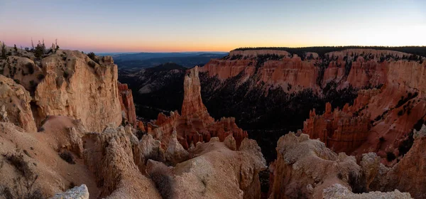 Vacker Panoramautsikt Över Amerikansk Landskap Solig Solnedgång Tagit Nationalparken Bryce — Stockfoto