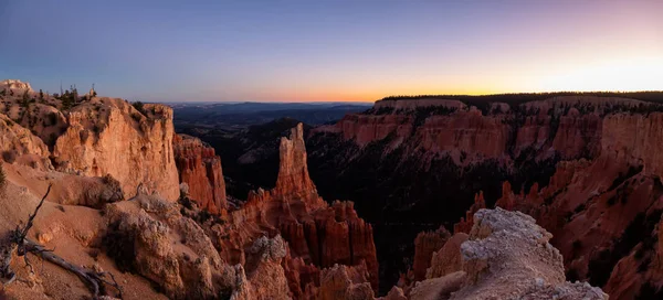 Amerikai Táj Egy Napos Naplemente Alatt Gyönyörű Panorámával Venni Bryce — Stock Fotó