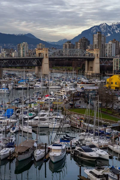 Downtown Vancouver British Columbia Canada December 2018 Luchtfoto False Creek — Stockfoto