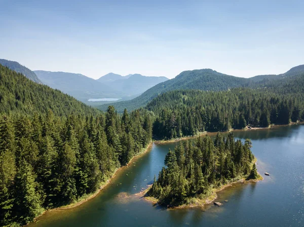 Luchtfoto Van Een Mooie Canadese Landschap Tijdens Een Zonnige Zomerdag — Stockfoto