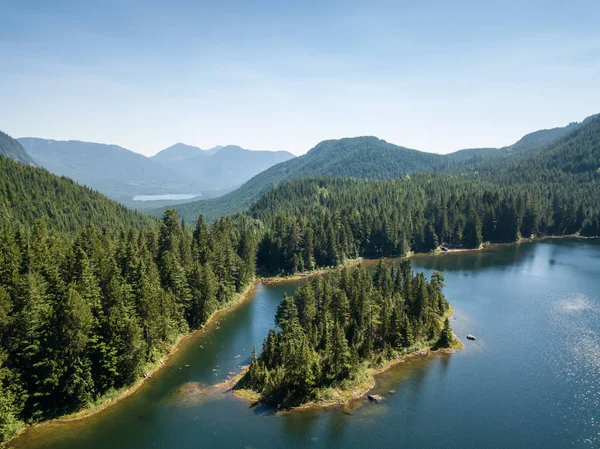 Luchtfoto Van Een Mooie Canadese Landschap Tijdens Een Zonnige Zomerdag — Stockfoto
