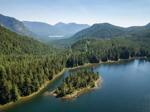 Luchtfoto Van Een Mooie Canadese Landschap Tijdens Een Zonnige Zomerdag — Stockfoto