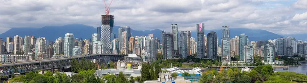 Downtown Vancouver Colúmbia Britânica Canadá Junho 2018 Vista Panorâmica Aérea — Fotografia de Stock