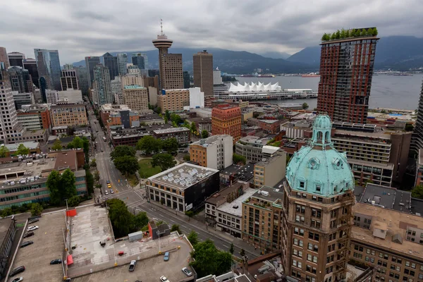 Downtown Vancouver British Columbia Canadá Junho 2018 Vista Aérea Cidade — Fotografia de Stock