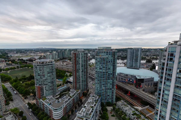 Downtown Vancouver British Columbia Canada Juni 2018 Luftfoto Den Moderne - Stock-foto