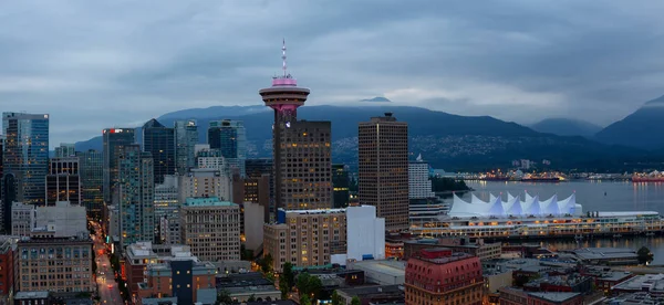 Downtown Vancouver Colúmbia Britânica Canadá Junho 2018 Vista Aérea Cidade — Fotografia de Stock