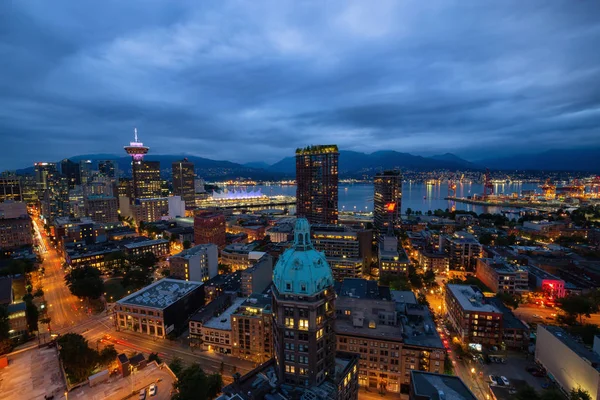 Downtown Vancouver Columbia Británica Canadá Junio 2018 Vista Aérea Ciudad —  Fotos de Stock