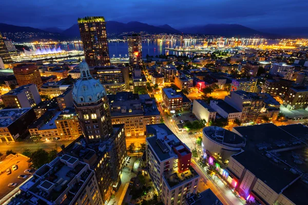 Downtown Vancouver British Columbia Canada June 2018 Aerial View Modern — Stock Photo, Image