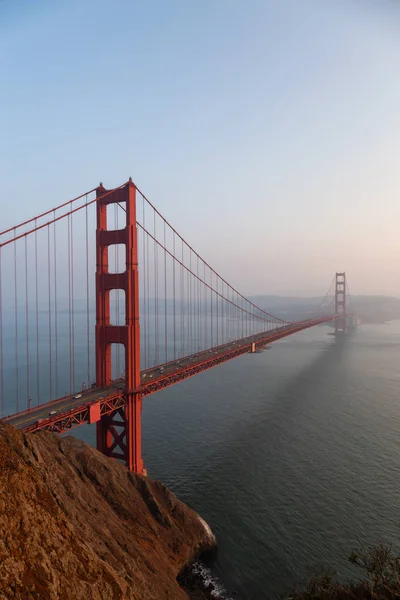 Beautiful View Golden Gate Bridge Hazy Sunset Taken San Francisco — Stock Photo, Image