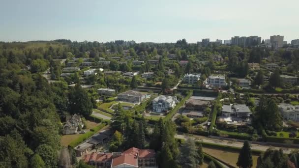 Widok Lotu Ptaka Nowoczesnego Miasta Słoneczny Letni Dzień Podjęte Vancouver — Wideo stockowe